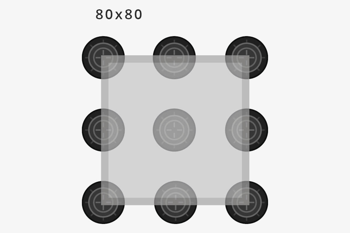 Porcelain paving support pattern 80x80